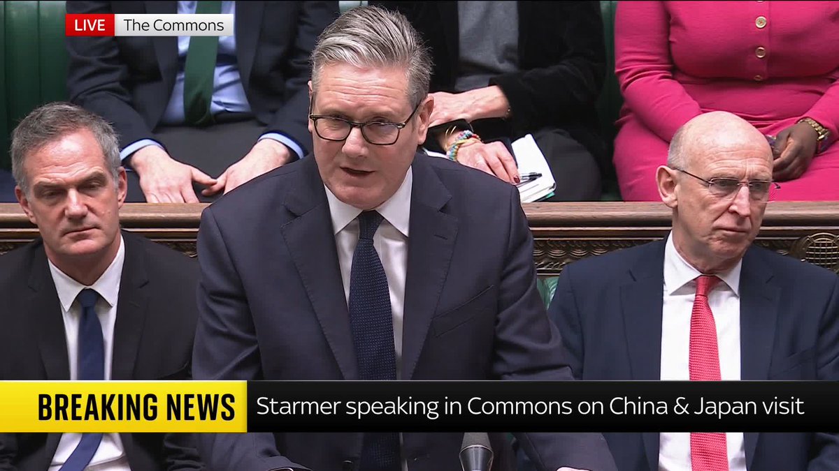 Prime Minister Sir Keir Starmer defends his recent trip to China, telling the Commons that "refusing to engage would be a dereliction of duty, leaving British interests on the sideline". Read more ➡️ 📺 Sky 501, Virgin 602, Freeview 233 and YouTube
