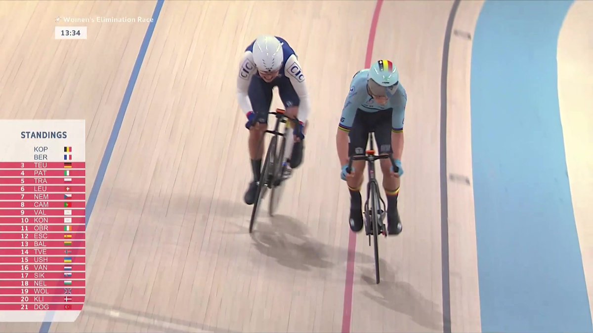 Victoire Berteau en argent sur l'élimination ! La Française termine derrière Lotte Kopecky Les Championnats d'Europe de cyclisme sur piste à suivre sur L'Équipe live > #lequipeVELO
