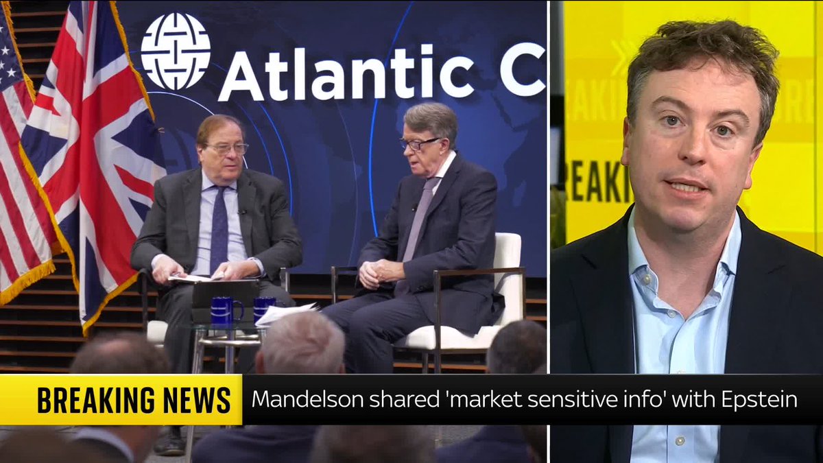 BREAKING: Lord Mandelson has been accused of giving disgraced financier Jeffrey Epstein advance notice of a €500bn EU bank bailout in 2010. Sam Coates Sky has the latest ⬇️ Read more 🔗 📺 Sky 501, Virgin 602, Freeview 233 and YouTube
