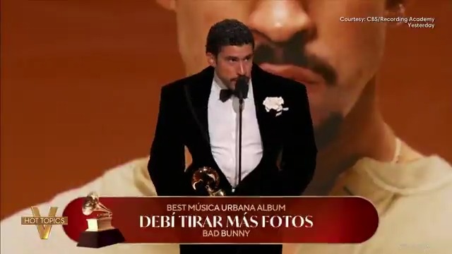 Bad Bunny protests ICE during his Grammy acceptance speech โ take a look.