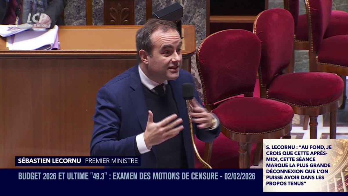 Motions de censure : "Il était certain que c'était le meilleur moment pour bloquer le pays, le meilleur moment pour prendre en otage ces discussions budgétaires !", ironise Sébastien Lecornu. "Vous aurez devant l'histoire à en répondre !" #DirectAN #Budget2026