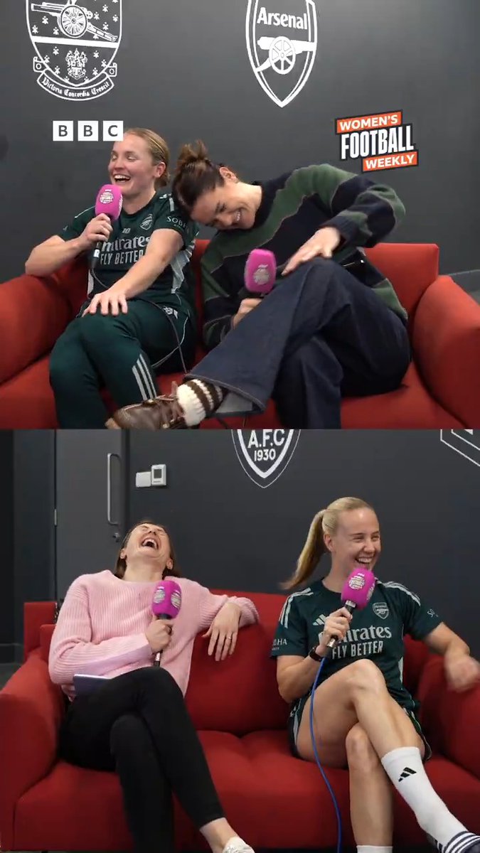 There are two types of people in life when it comes to receiving compliments... Your Kim Littles and your Beth Meads 😂 #BBCFootball #AWFC #WSL