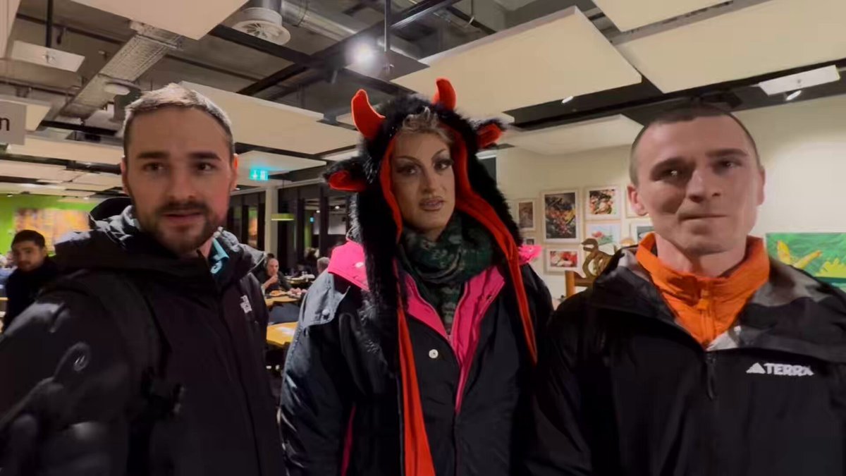 Demons in Davos! Absolutely mayhem broke out at the World Economic Forum in a restaurant, as these three came to our dinner table to harass us for 20 minutes. Don’t throw hands at me. Not smart. Charges have been filed. Thank you to @ CSmiles_News and the VoxPopuli crew who had my back.