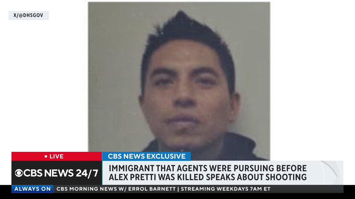 CBS News’ Camilo Montoya-Galvez spoke with Jose Huerta Chuma, a 41-year-old immigrant from Ecuador who was the target of the Border Patrol operation that led to the encounter with Minneapolis resident Alex Pretti on Saturday, Jan. 24. Chuma said he was hiding inside a local business when he witnessed the fatal shooting of Pretti and feels deeply guilty. Department of Homeland Security officials have described Chuma as a "violent criminal illegal alien" on the loose. Documents reviewed by CBS News indicate Chuma's record includes traffic violations, and that he pleaded guilty to a disorderly conduct misdemeanor offense in 2018. The New York Times reported, citing Minnesota court documents, that the plea was linked to a domestic violence arrest, and that the offense was later expunged. The Minnesota Department of Corrections said in a statement that Huerta Chuma has never been in the state's prison system and that it did not find felony convictions in his case.