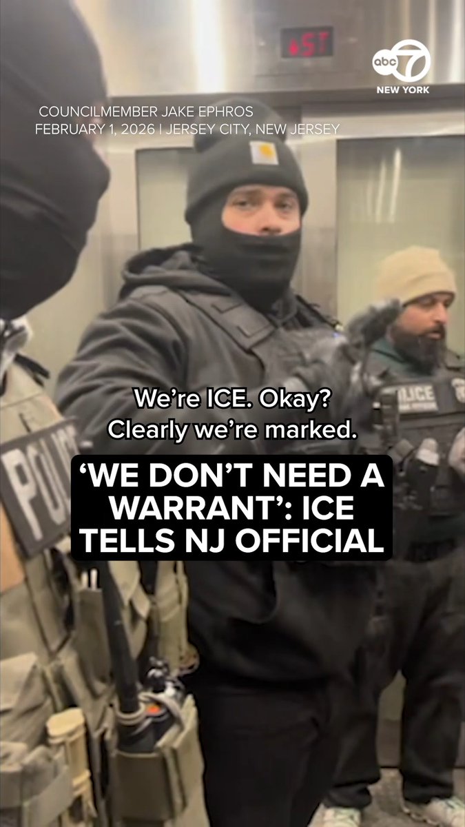 Jersey City councilmember Jake Ephros recorded an ICE officer on video claiming they don't need a warrant before they took a man into custody at the NJ Transit 9th St Light Rail Station on Sunday.