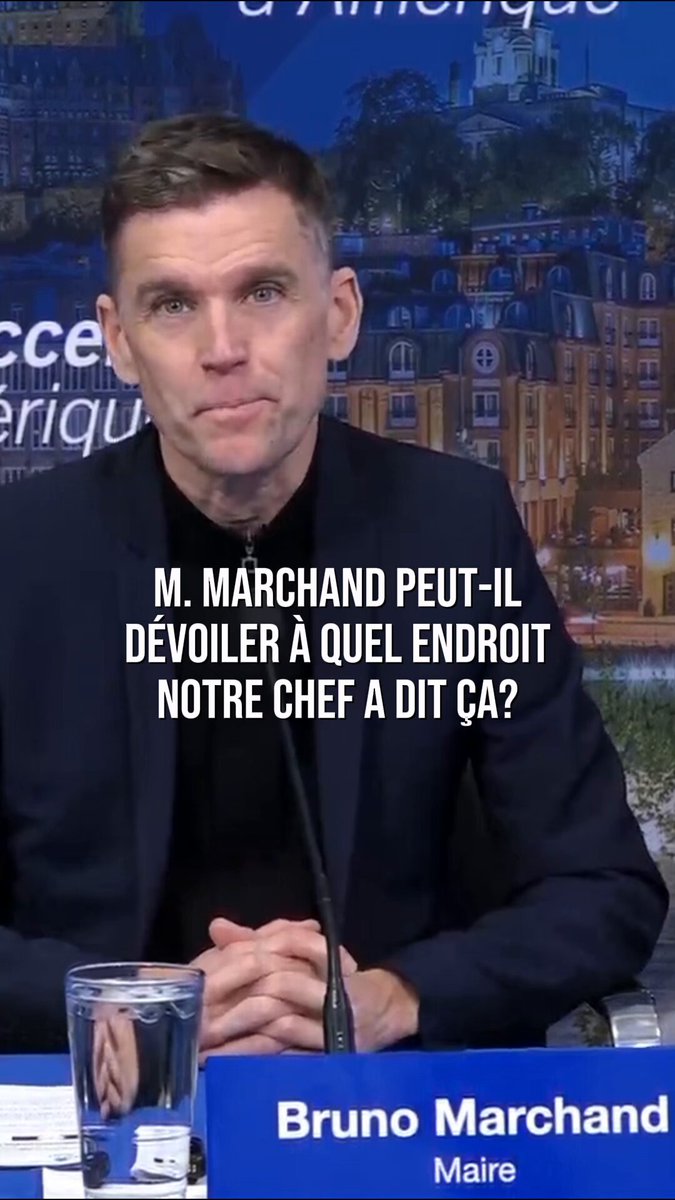 Nous demandons au Maire de nous indiquer quand et à quel endroit notre chef Stéphane Lachance a eu les propos qu'il a énoncés aujourd'hui. 🧐