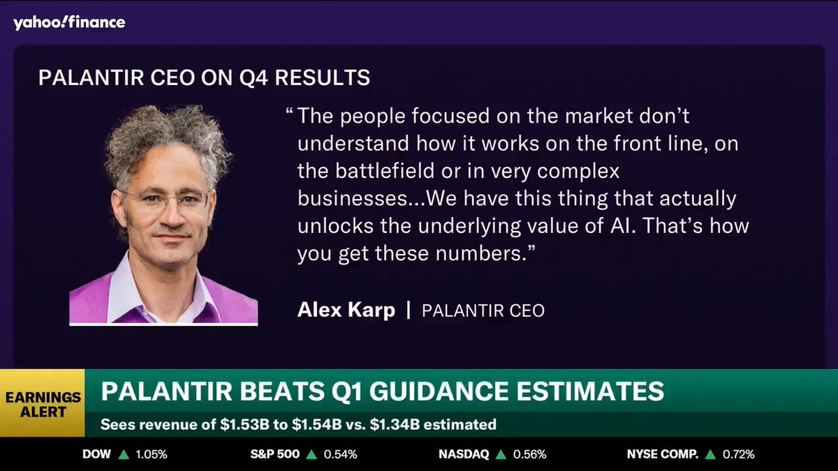 "Honestly, it looks like the products and the culture we have are ideally built for the time we are in now," Palantir CEO Alex Karp told Josh Lipton on AI competition. "We are a different species of company."
