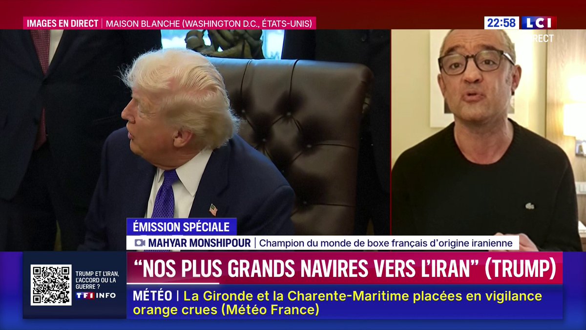 🗣️ "Nous ne désirons qu'une seule chose : qu'Israël et les Américains nous sauvent de cet esclavage imposé par la République islamique. Il n'y a pas d'autre solution, sinon ces milliers de morts n'auront servi à rien." 💬 Mayar Monshipour, champion de boxe d'origine iranienne