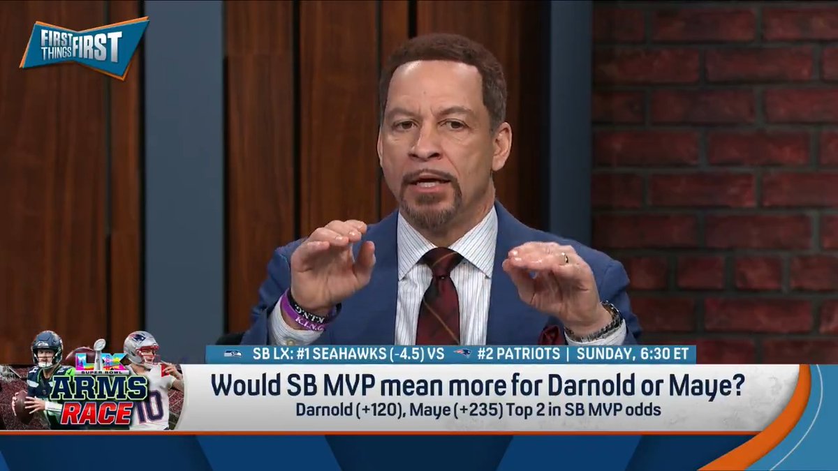 “If Drake wins it, he’s sealed as elite. We always talk about those four guys…he’s in that group.” Chris Broussard breaks down why a Super Bowl MVP would mean more for Drake Maye than Sam Darnold: