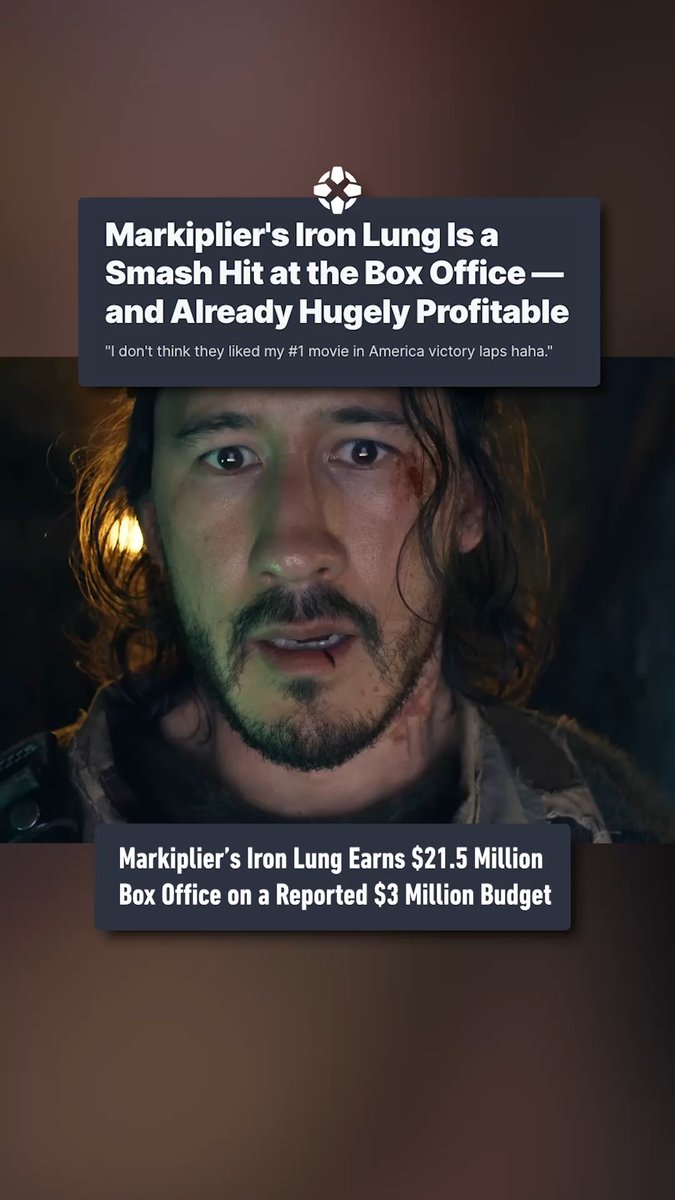 Markiplier's Iron Lung earned $21.5 Million globally on a reported $3 Million production budget.