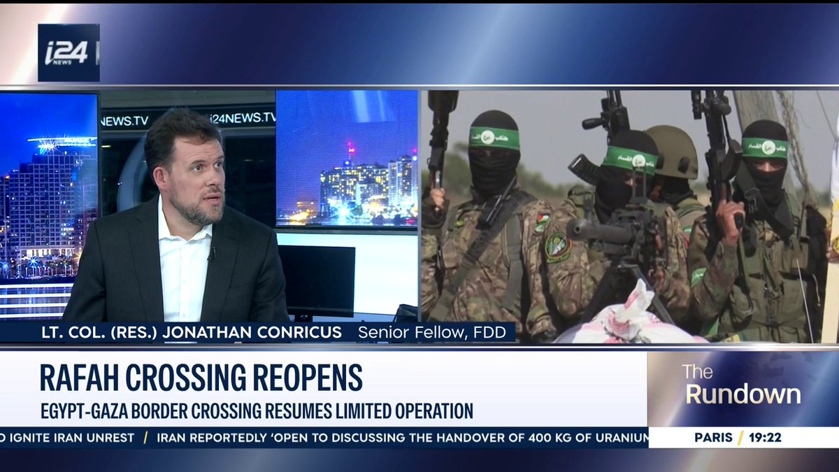 "Hamas must disarm. Otherwise, it becomes a zero-sum game, we return to war, and all the achievements of the two and a half years of fighting won't ultimately mean anything in the future," Jonathan Conricus with Nicole Zedeck on #TheRundown