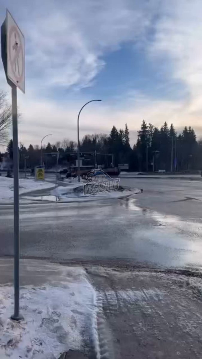 Scene on Whitemud Dr &amp; 122 Street after a dump truck crashed into a school bus that was reportedly carrying children.