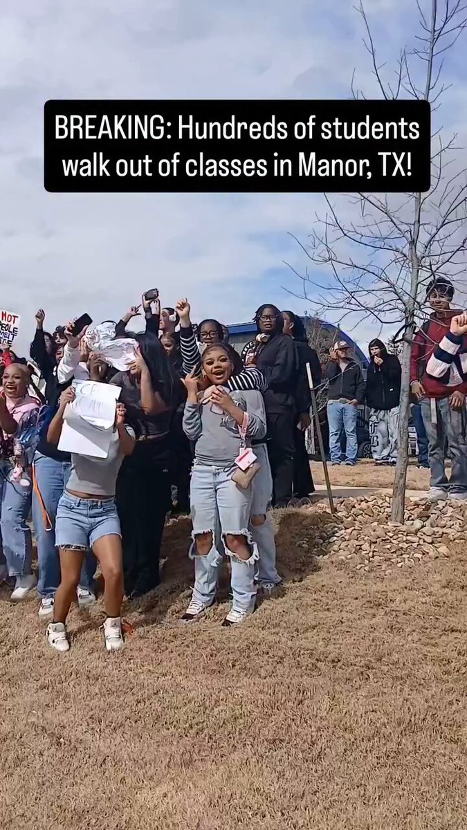 Hundreds of students in Manor, Texas, walked out of class to protest ICE.