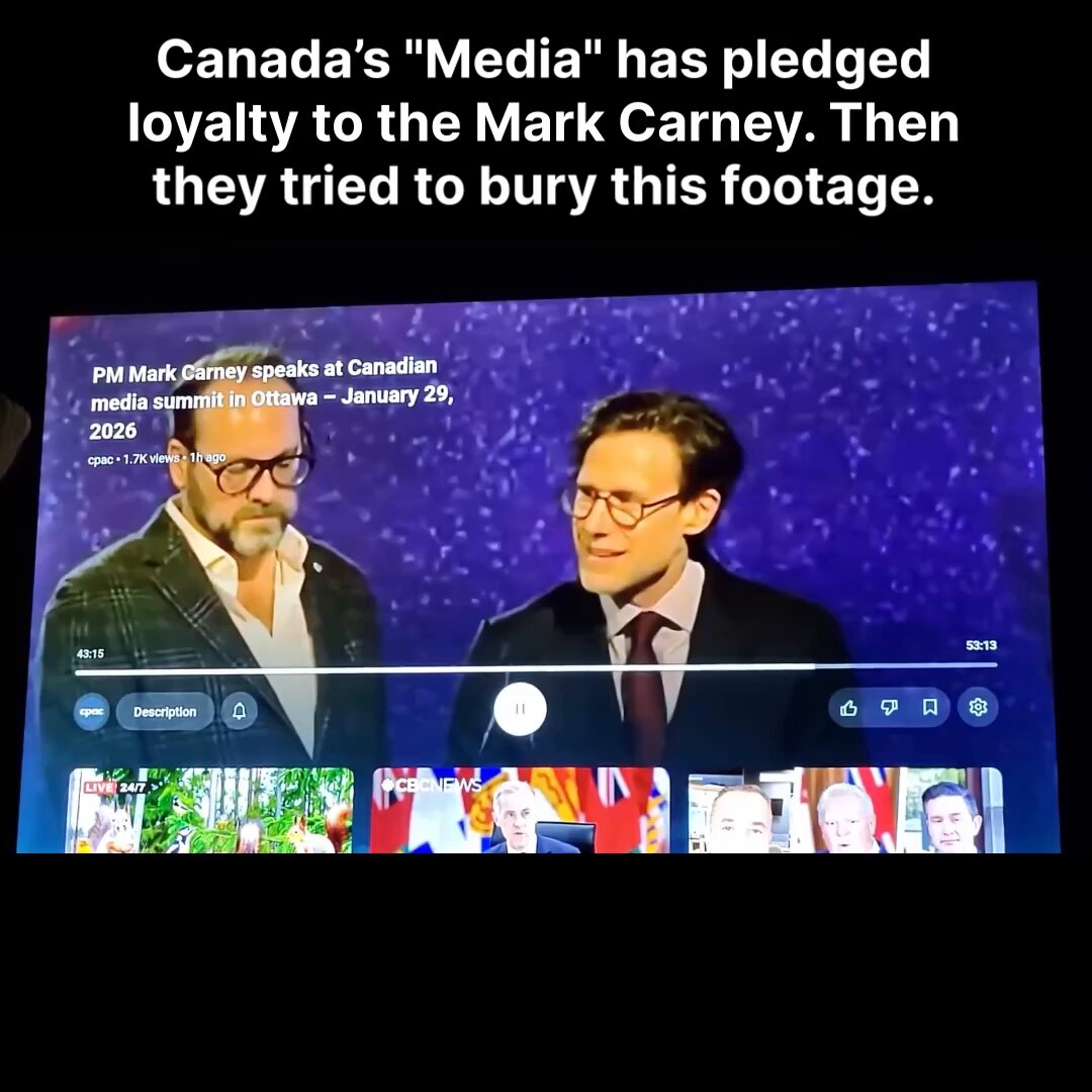 Canada doesn’t have an honest media anymore. It has a government-funded propaganda industry. They pledged loyalty to Mark Carney, tried to bury the footage, and survive only on subsidies because Canadians stopped believing their lies. More reason Alberta needs independence.