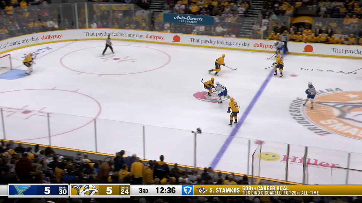 Predators Lightning 🤝 Erasing 5-1 leads STAMMER WITH CAREER GOAL 608!!!