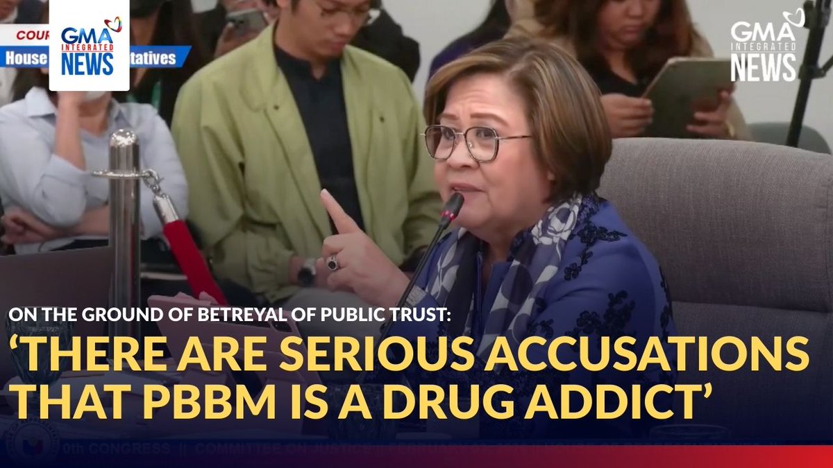 ‘THERE ARE SERIOUS ACCUSATIONS THAT PBBM IS A DRUG ADDICT’ ML Party-list Rep. Leila De Lima stated that the allegations in the impeachment complaint against President Ferdinand “Bongbong” Marcos Jr. on the ground of betrayal of public trust are mere conclusions and are not based on factual allegations, finding the second ground insufficient in substance. De Lima focused on the president’s alleged drug addiction, which claims to impair his judgment. “How do they know, or why do they claim, that it impairs his judgment? The second ground is insufficient in substance, I so submit,” she said.