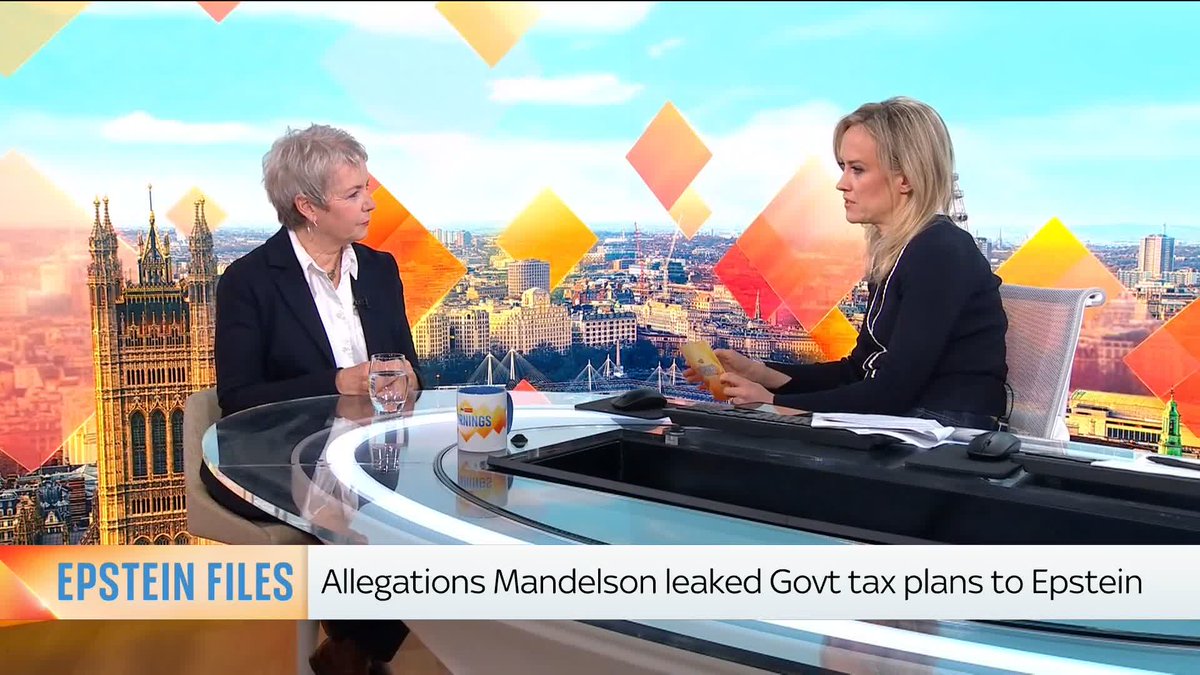 'I am asking you directly, should Peter Mandelson testify in the U.S.?' - Sophy Ridge 'People should support the women, the victims' - Labour's Karin Smyth 'I am not asking about people, I am asking about Mandelson' - Sophy 'Well, that's a yes' - Karin