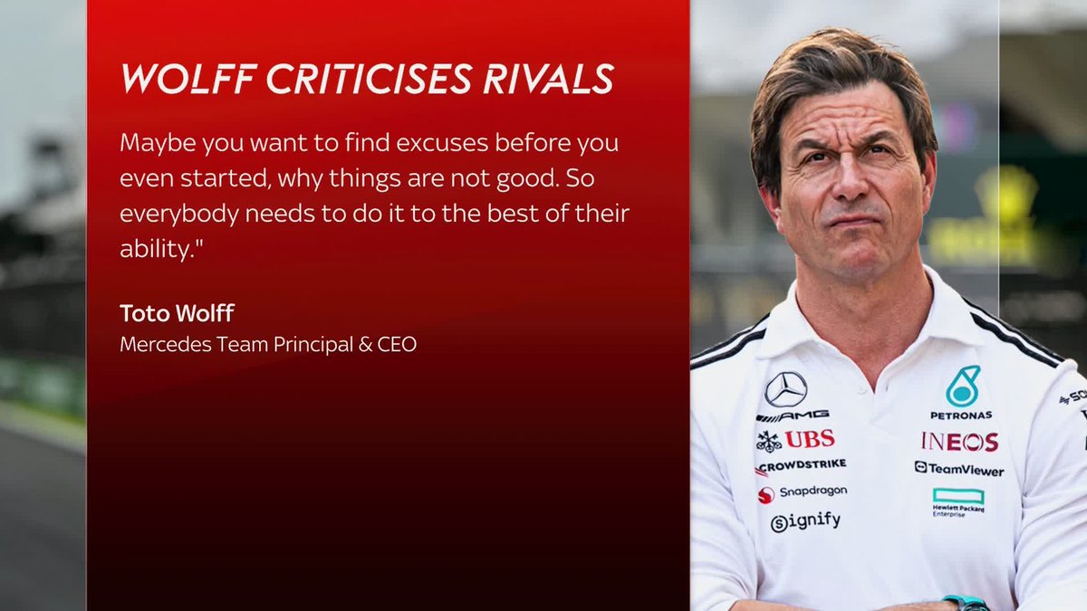"Maybe you want to find excuses before you even started" Toto Wolff has criticised rivals for pointing the finger at the legality of Mercedes' new engine, ahead of the 2026 F1 season 🏎️