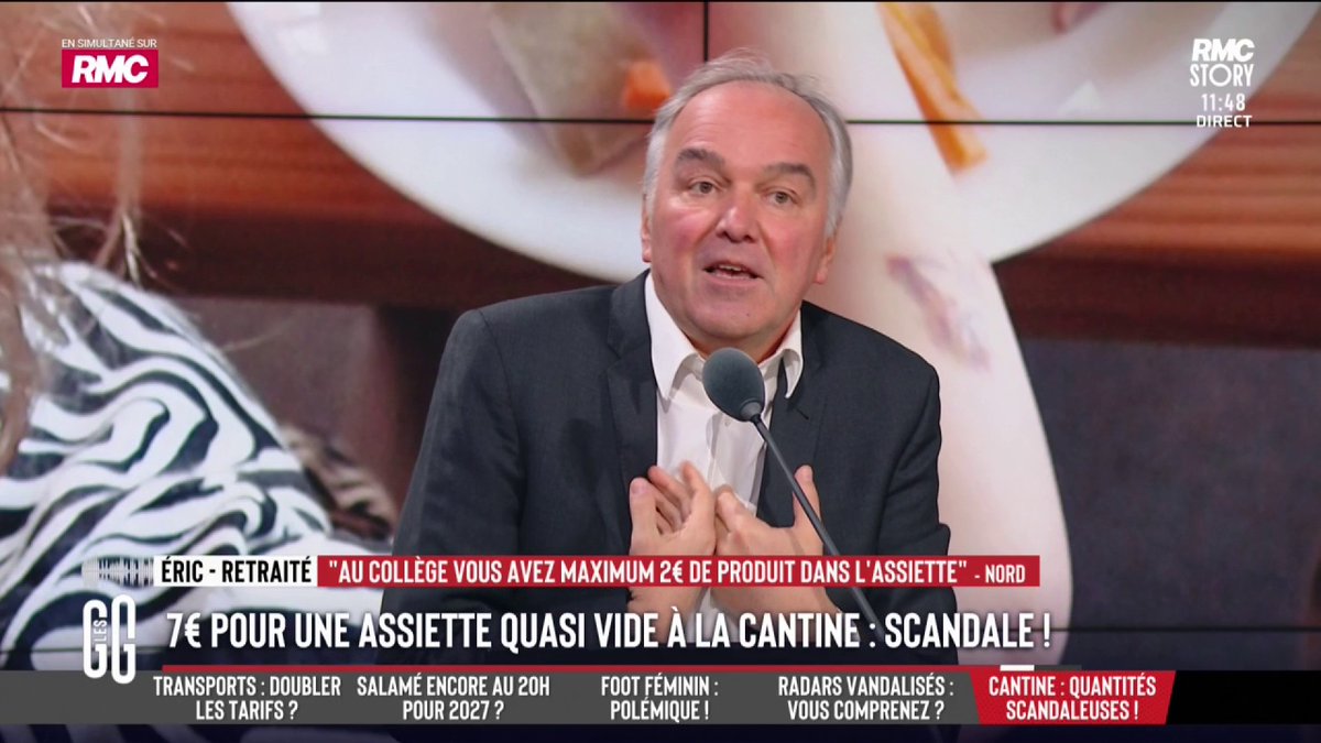 🍴 Repas de cantine à 7 euros pour une assiette quasi vide Olivier Truchot : "On veut des tarifs sociaux à moins d'un euro, on fait payer à certains 7 euros. Le problème, c’est de n’avoir presque rien dans son assiette pour ce prix" #GGRMC
