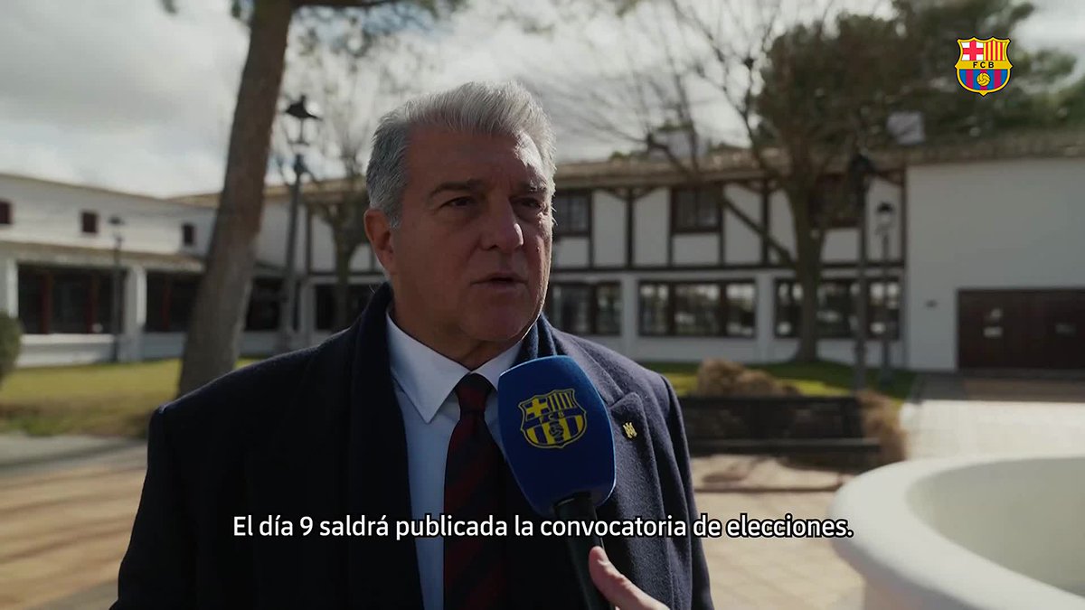 El presidente Joan Laporta Estruch confirma que el día 9 de febrero se convocarán oficialmente las elecciones y que ese mismo día dimitirá parte de la Junta Directiva para presentarse a la reelección.