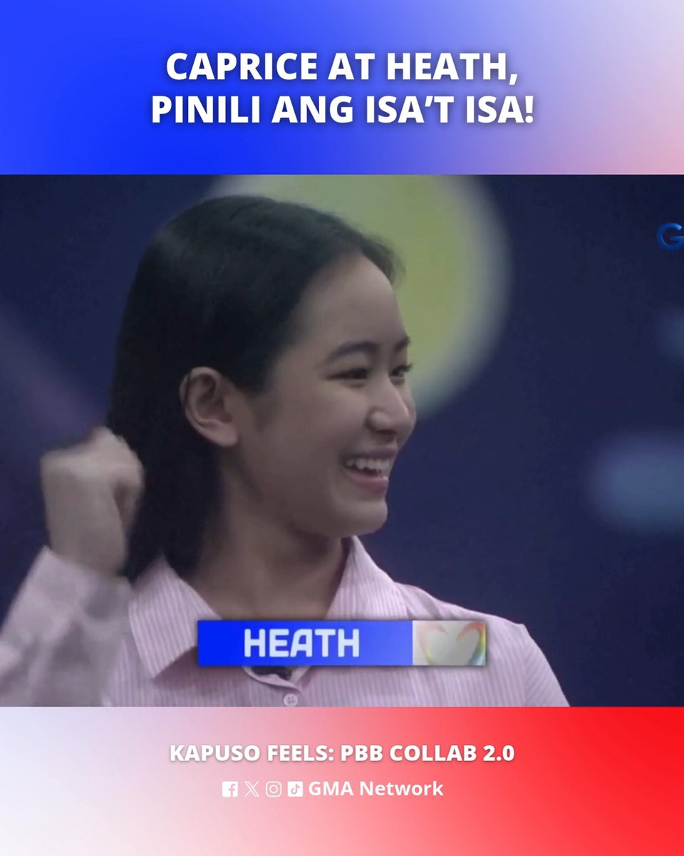 #KapusoFeels: SANA ALL TALAGA PINIPILI ANG ISA'T ISA! 🤪 #HeathJornales #CapriceCayetano Watch #GMAPBBCollab on weekdays at 9:40 PM and on weekends at 6:15 PM on GMA!