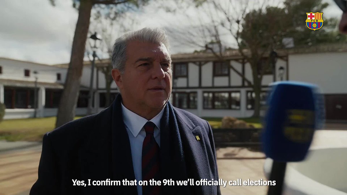 The president, Joan Laporta Estruch, confirms that elections will be officially called on February 9, and part of the Board will step down that same day to run for re-election.
