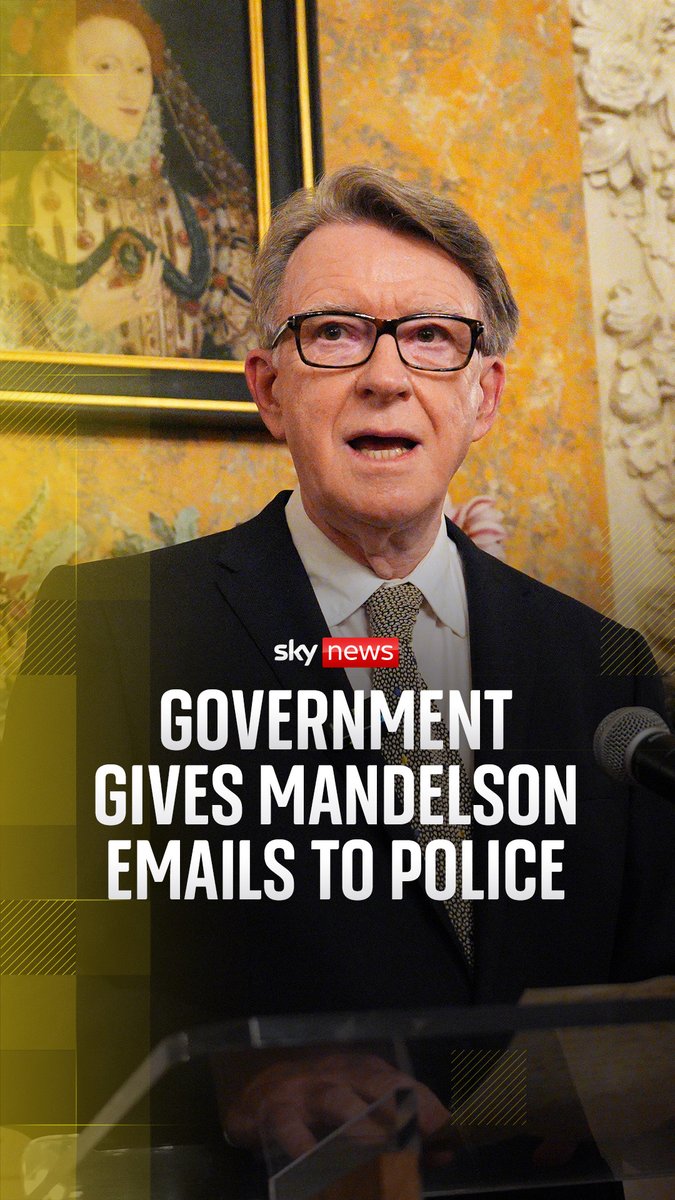 The Cabinet Office has referred material to the police after a review of Epstein files showed documents likely contained market-sensitive information. Any appearance in the Epstein files does not imply any wrongdoing. Sam Coates Sky reports. 🔗