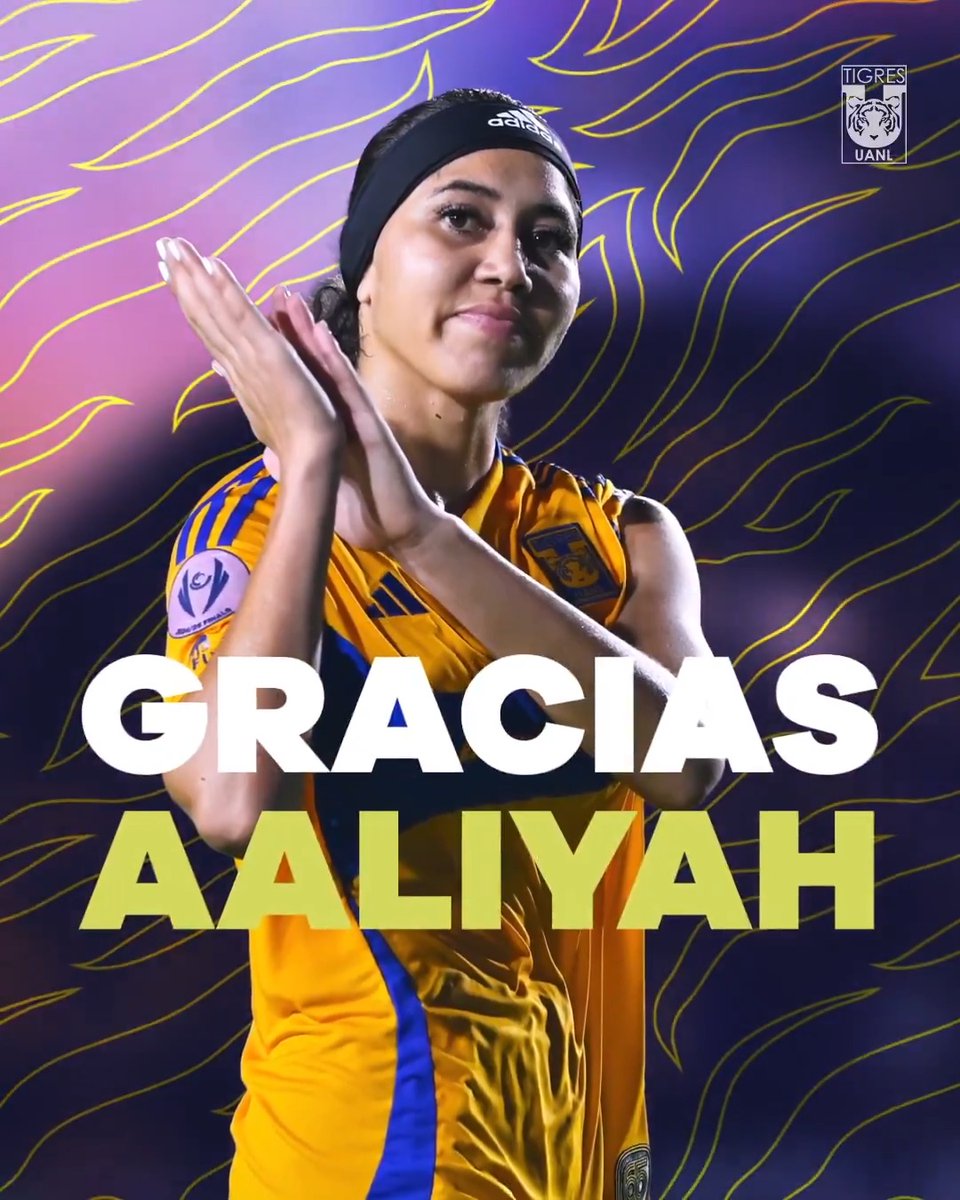 💛✨ Tu garra y Perfil Tigre quedaron demostrados dentro y fuera de la cancha, convirtiéndote en Campeona de Liga MX Femenil... ¡Gracias por todo, Aaliyah!