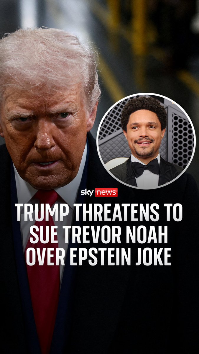 Donald Trump claims that there is "nothing on him" in the Epstein files, after he threatened to sue the comedian, Trevor Noah, over a joke he made at the Grammy Awards. Live updates: