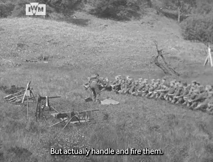 Commandos are instructed in how to use enemy weapons (a German MG42 here) during the Second World War. Film: IWM ADM 5072 <1/2>
