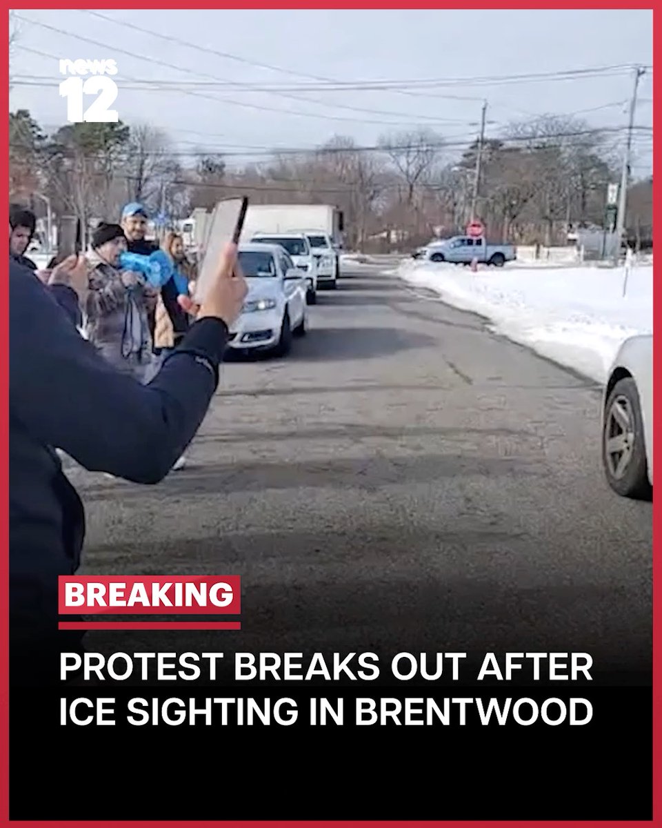 BREAKING NEWS: A protest broke out after several ICE vehicles were spotted Tuesday on Grove Street around 11 a.m in Brentwood. Residents say the vehicles left after a large group began to confront them. READ MORE: #News12LI #Brentwood