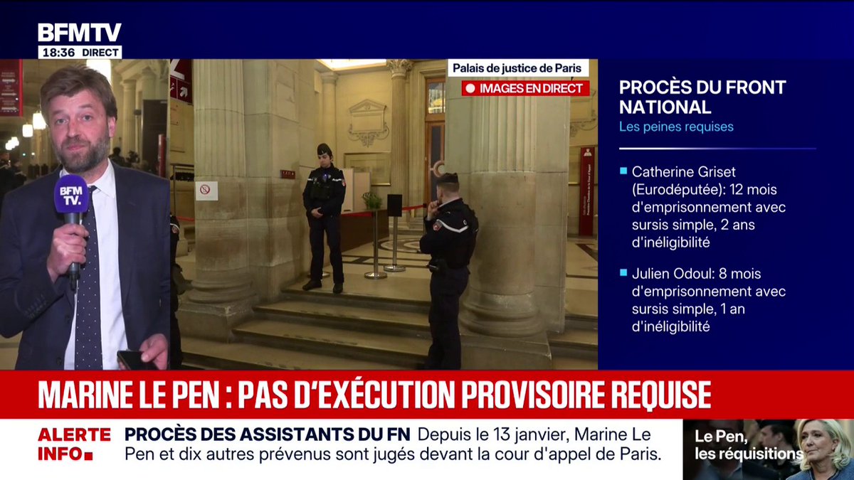 Le Parquet ne demande pas l’exécution provisoire de l’inéligibilité de Marine Le Pen C’est Bardella qui doit avoir le seum 😈
