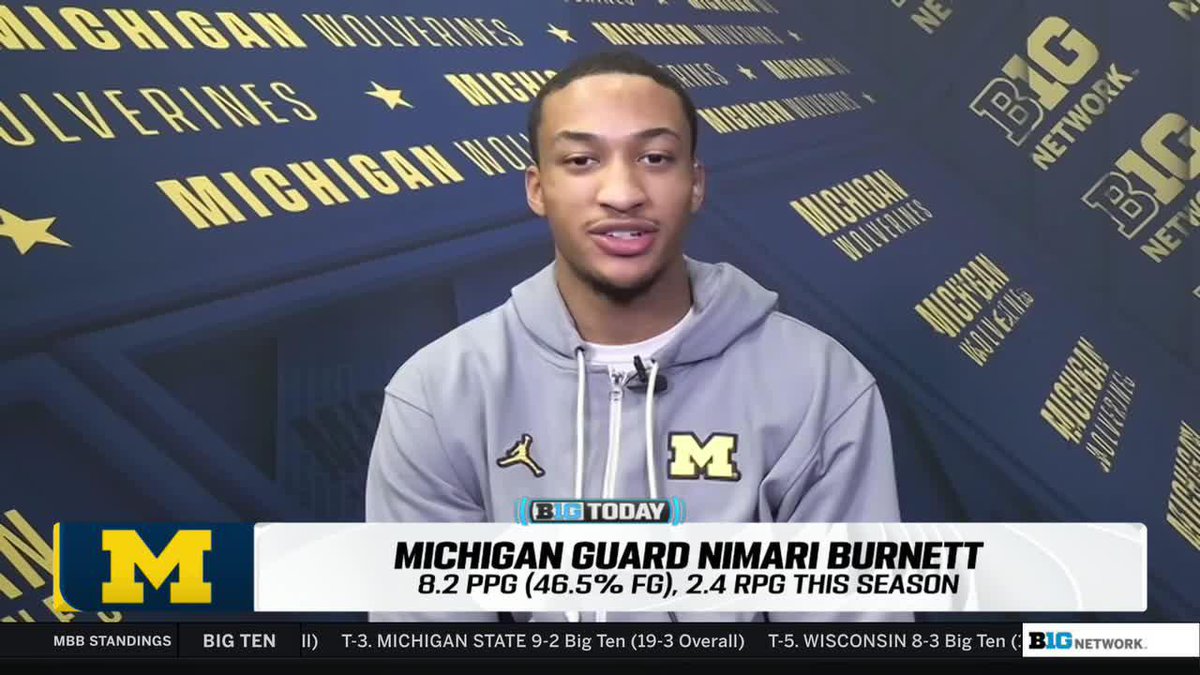 "Man, the silence on the road is one of the best feelings of being a competitive basketball player." Nimari Burnett on what it was like to silence the Breslin Center in Michigan Men's Basketball's win over rival Michigan State 👇 #B1GToday