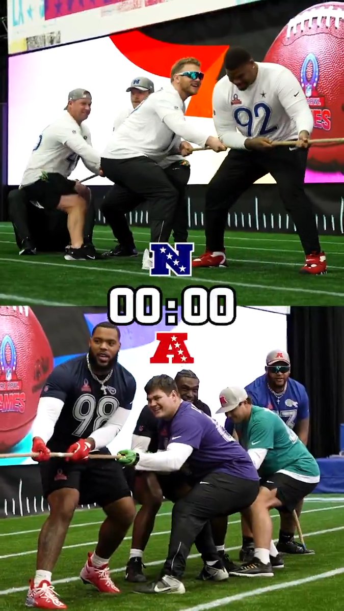 NFC vs. AFC battle it out in tug of war! 💪😂 Pro Bowl Games -- Tonight 8pm ET on ESPN Stream on NFL+ and ESPN App