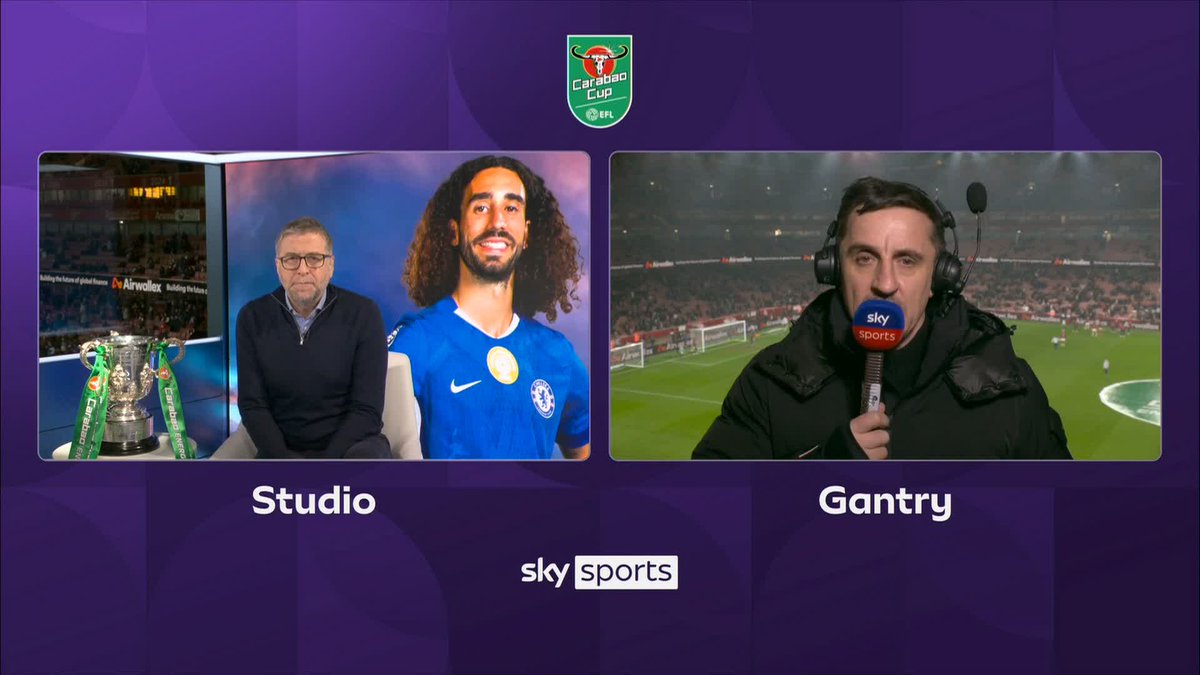 "He's a big player for Chelsea and a big personality" 💪 Gary Neville on Marc Cucurella 🔵