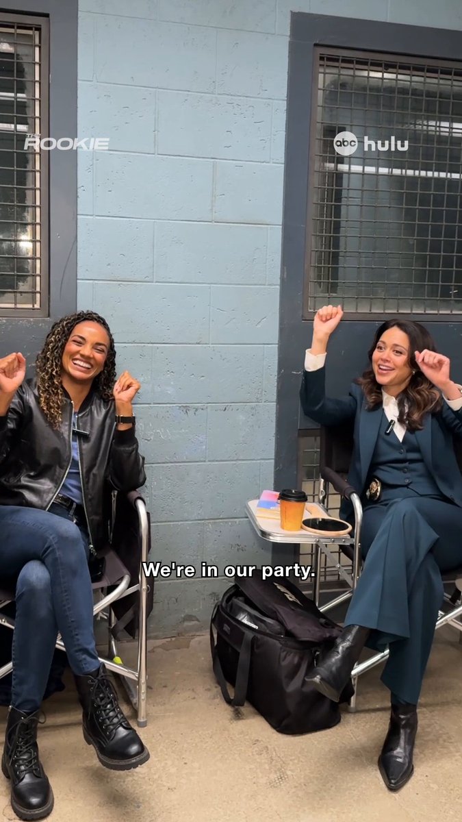 Just a little mom dance party behind the scenes of #TheRookie 🪩