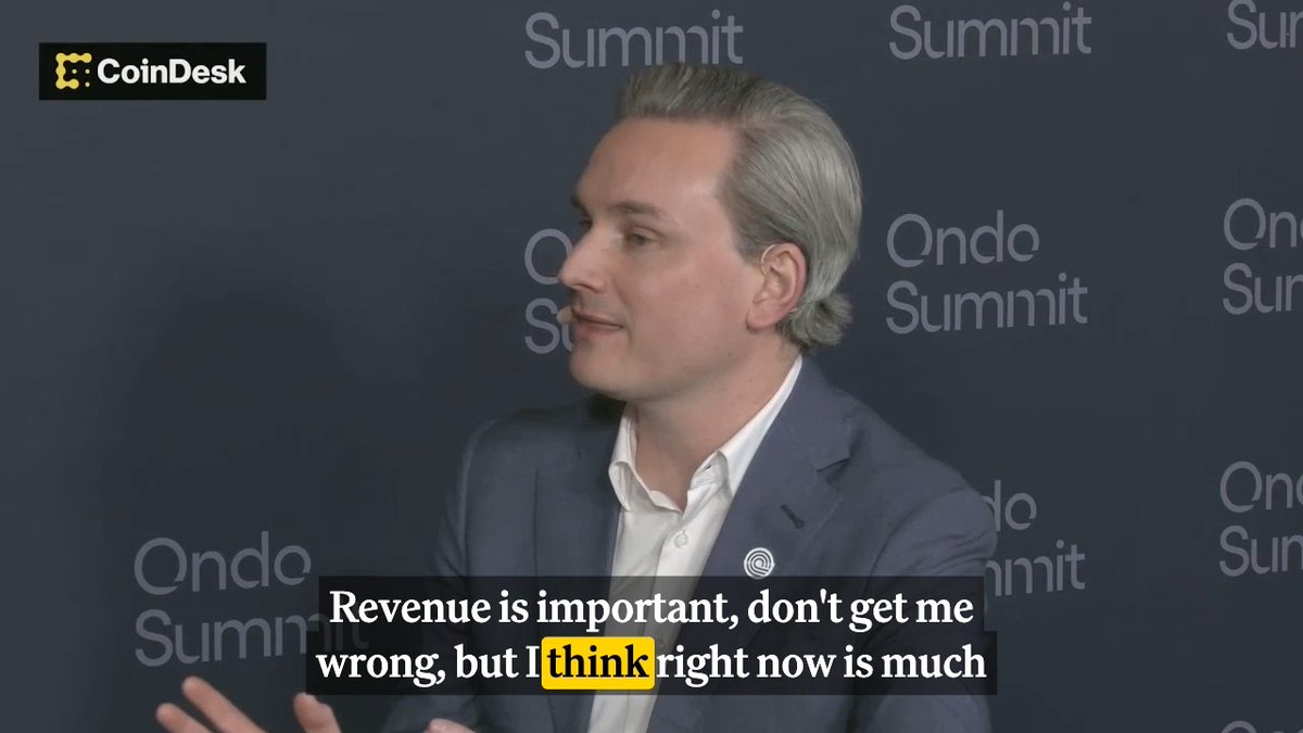 President Ian De Bode at Ondo Finance Summit: "Ondo Perps moves us toward recreating TradFi services and prime brokerage on chain—that's what Ondo's really gonna be focused on."