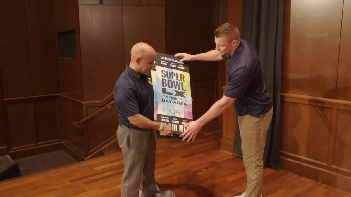 .Rob Gronkowski got to surprise veteran Marine Corps Capt Eddie Peña with tickets to #SBLX with the help of USAA! Capt Eddie Peña served our country proudly overseas and continues to give back through the Marine Corps Assoc..