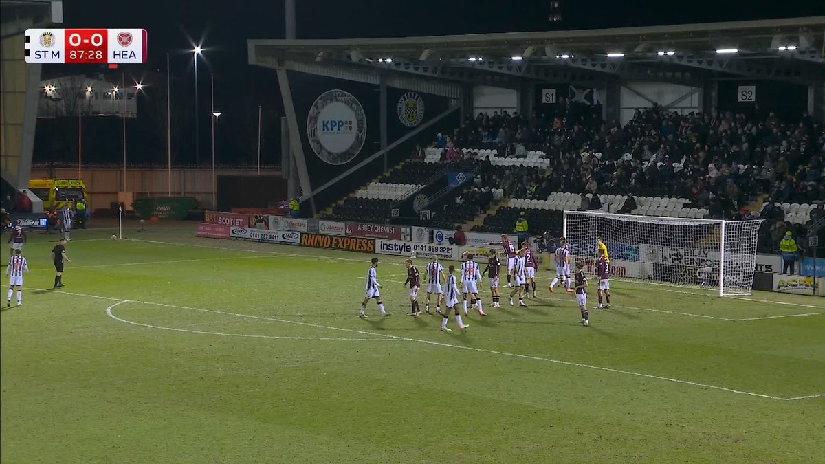 😮 St Mirren put pressure on Hearts’ title chances with a late header from Miguel Freckleton! ⤵️