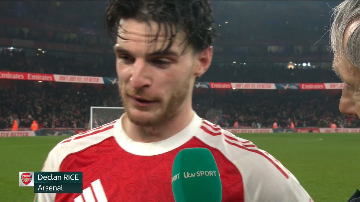 🗣️ "To be in a cup final with this club is AMAZING." Declan Rice is the Player of the Match 👏🥇 #ITVFootball | Carabao Cup | 🎙️ Gabriel Clarke