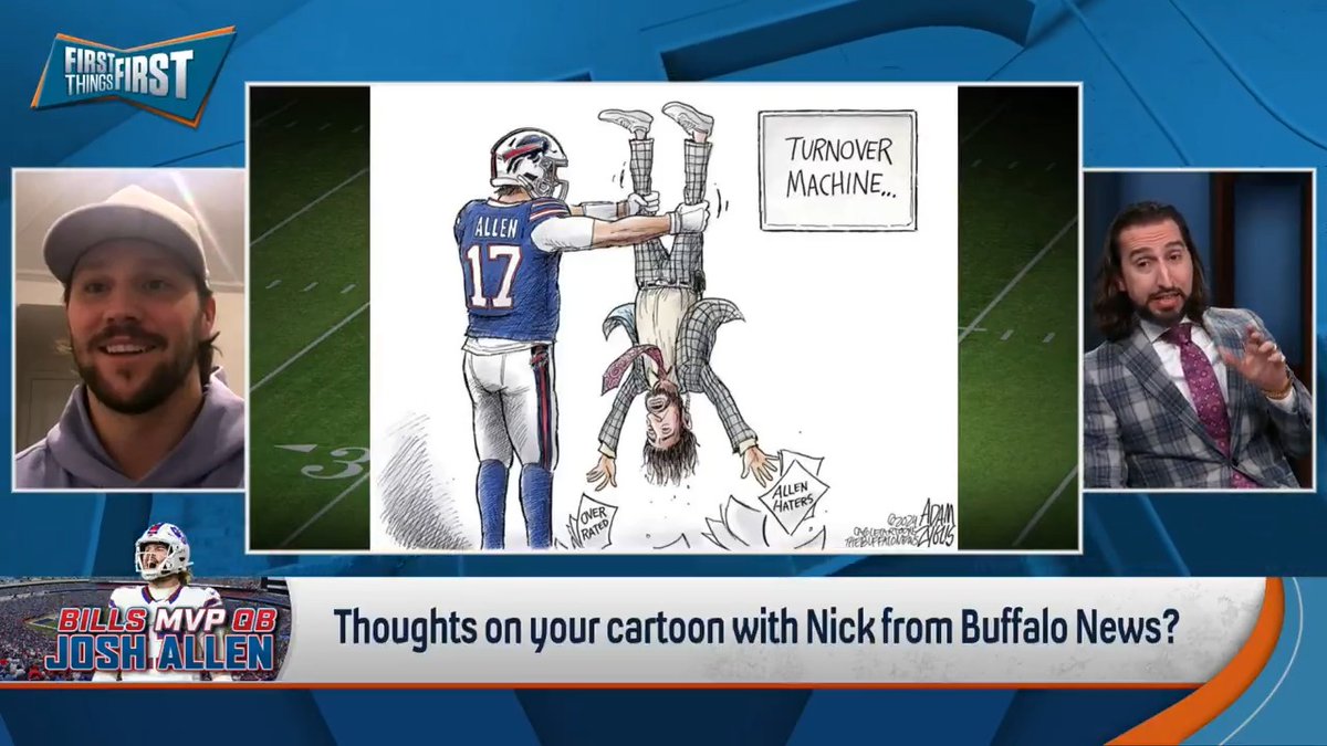 Art imitates life ✏️ Josh Allen says nick wright has been fair to him 😅