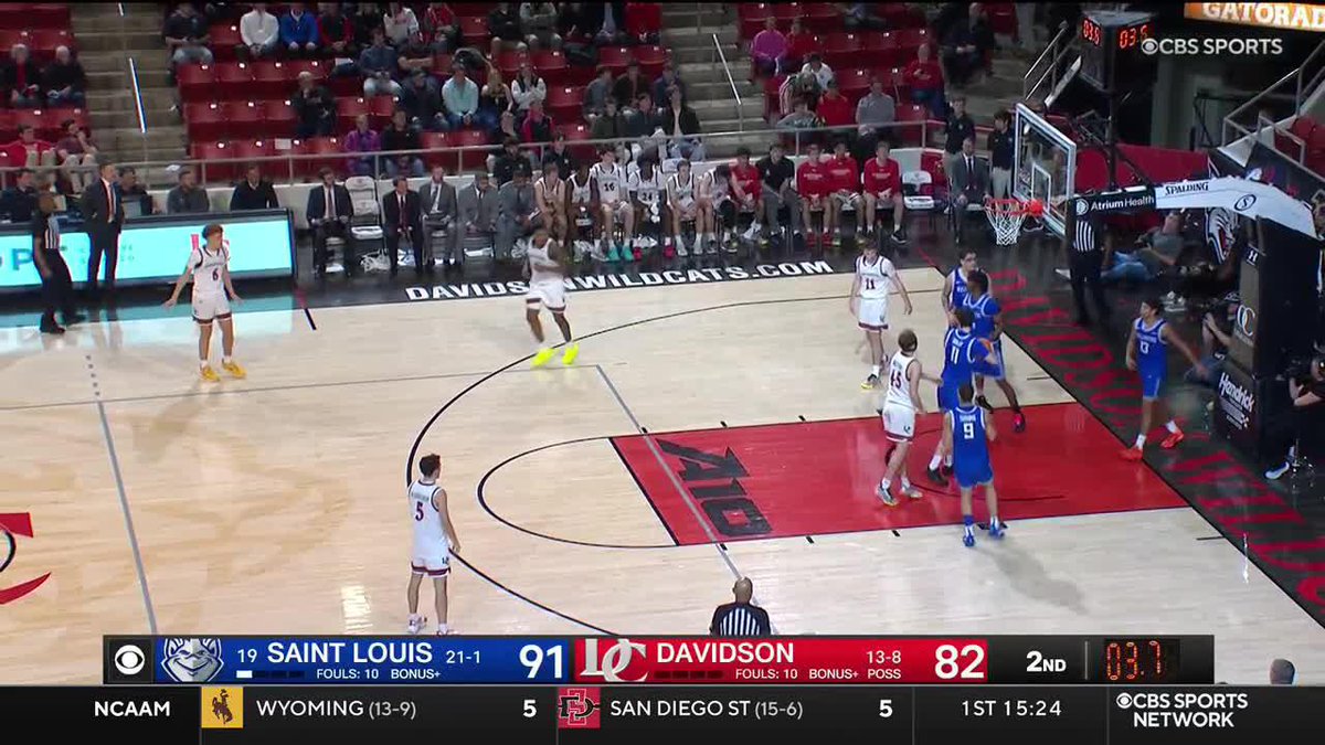 16 wins in a row... Saint Louis Men's Basketball defeats Davidson 91-82 🔥