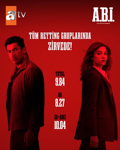 A.B.İ. zirvede! 🔥 Yanımızda olan izleyicilerimize teşekkür ederiz. #AbiDizisi atv