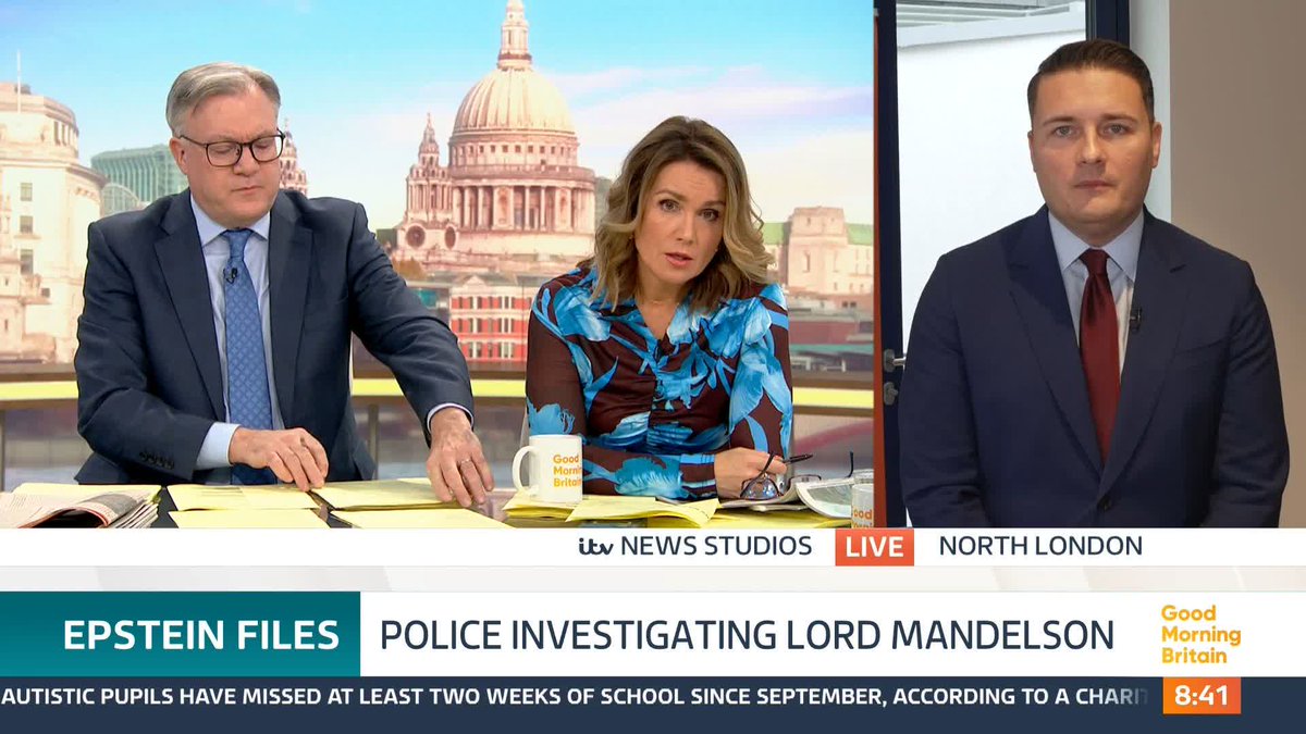'I don't think we should let Peter Mandelson off the hook for his actions.' Health Secretary Wes Streeting tells Susanna Reid and Ed Balls that he feels 'betrayed' by Lord Mandelson. Susanna Reid | Ed Balls