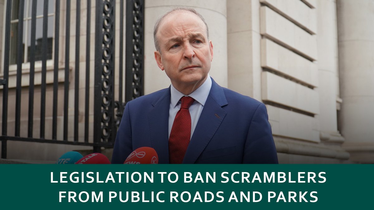 Legislation to ban scramblers from public roads and parks comes to Cabinet today. We cannot allow them to continue causing trauma and injury in our communities.