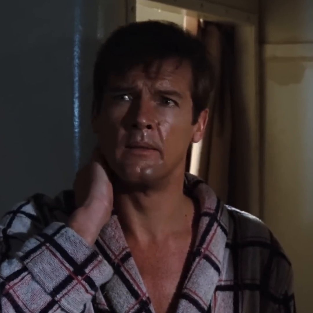“Well that wasn’t very funny.” Bond (Roger Moore) and Solitaire’s (Jane Seymour) train journey is interrupted by Tee Hee (Julius Harris) in LIVE AND LET DIE.