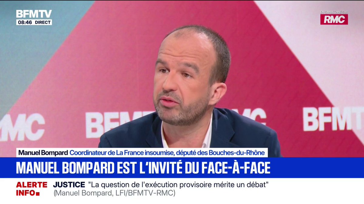 Manuel Bompard très mal à l’aise sur la question de l’obsession pour la couleur de peau à LFI.