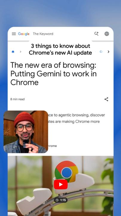ICYMI: Chrome now runs on Gemini 3, our most intelligent AI model yet. Here’s what to know about the new side panel experience, Nano Banana integration and more.