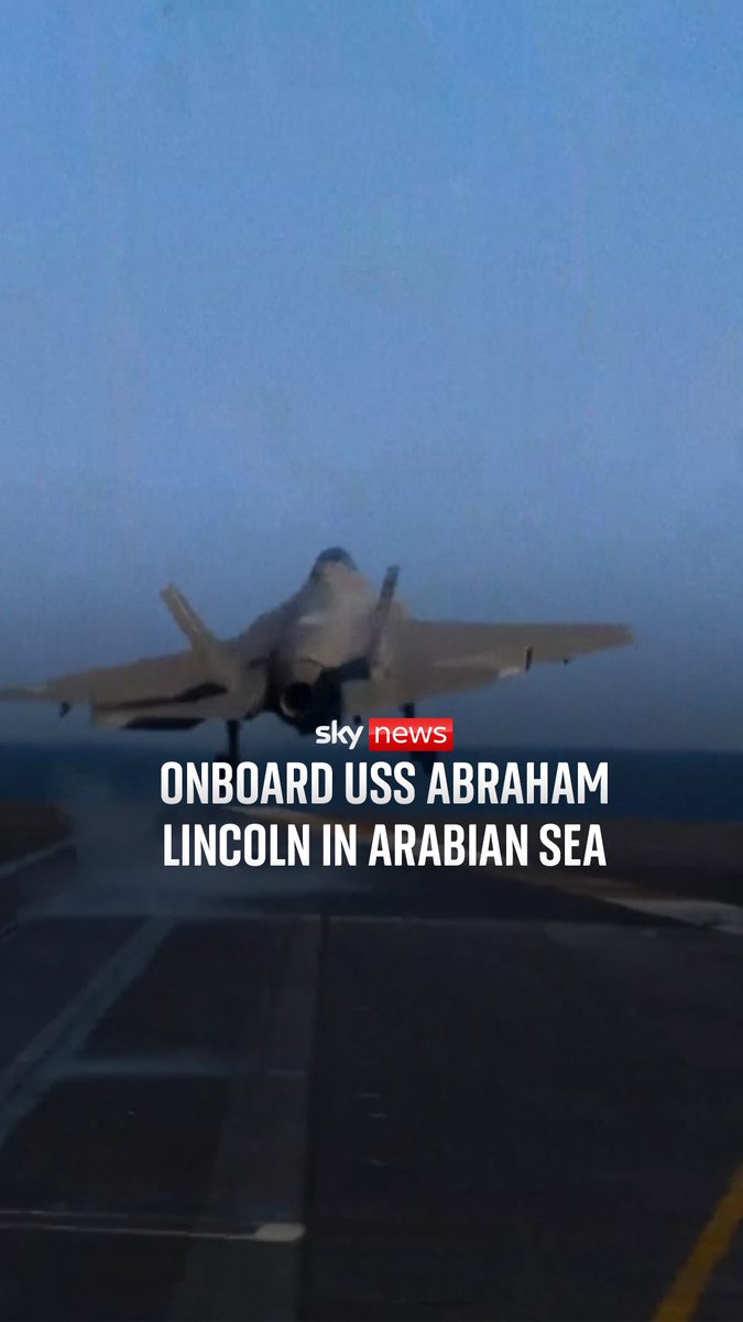 The US Navy has released footage from onboard the USS Abraham Lincoln in the Arabian Sea last month as tensions with Iran remain high. It comes as Iran's president instructed the country's foreign minister to 'pursue fair and equitable negotiations' with the US
