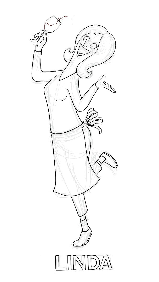 A live drawing of Linda comes to life